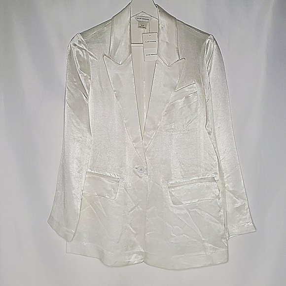 Club Monaco White Satin Blazer - Picture 3 of 6